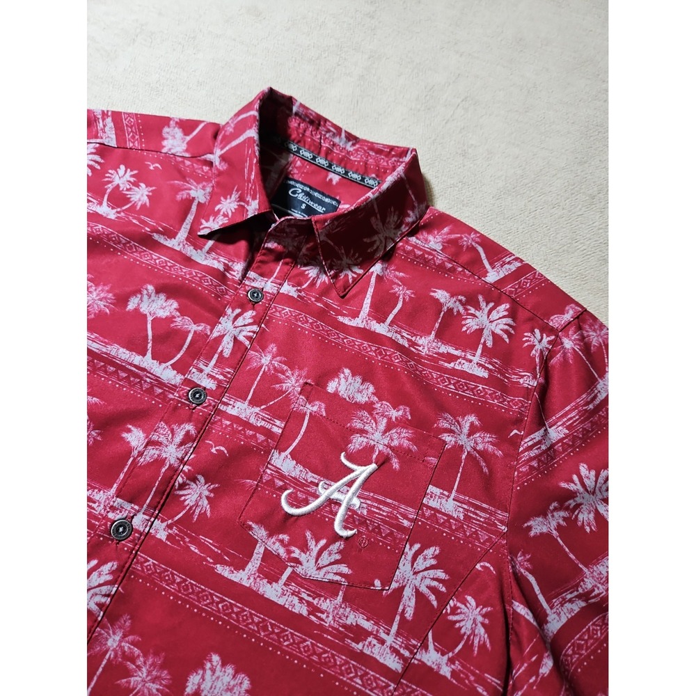 Alabama Crimson Tide Hawaiian Shirt Football Palm Trees Embroidered Chiliwear SM